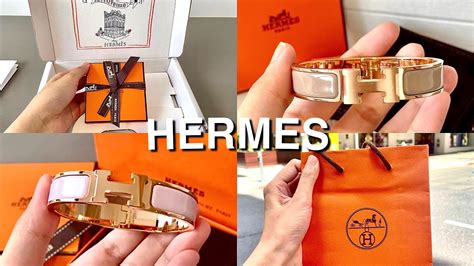 Unbox ꔛ Hermes Rose Dragée & Marron Glacé Clic H bracelet 